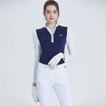 Golf ženska oblačila za ženske bo ustrezala vrhovi dolgo sleeved krila slim športna moda golf high-end udobno roza dame golf obrabe