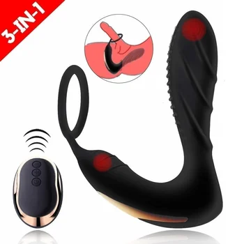 WONANA Prostate Anal Masaža Butt Plug Brezžični Daljinski upravljalnik Silikonski Vibrator Za Moške Nekaj Sex Igrača Penis Usposabljanje Obroč