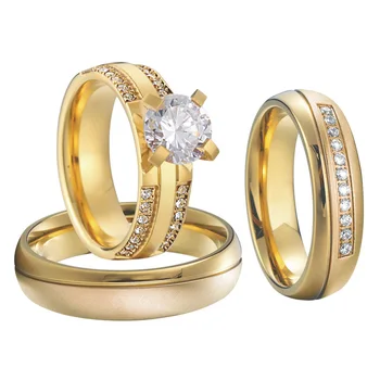 debelo visoke kakovosti zahodni cz diamond pari poroko udejstvovanje obroči določa Afriške 24k pozlačeni iz nerjavečega jekla nakit